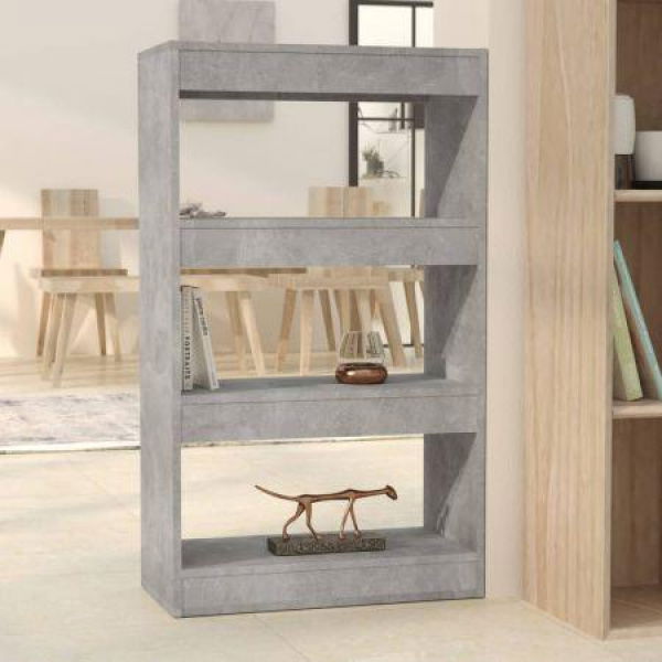 Book Cabinet/Room Divider Concrete Grey 60x30x103 Cm Engineered Wood.