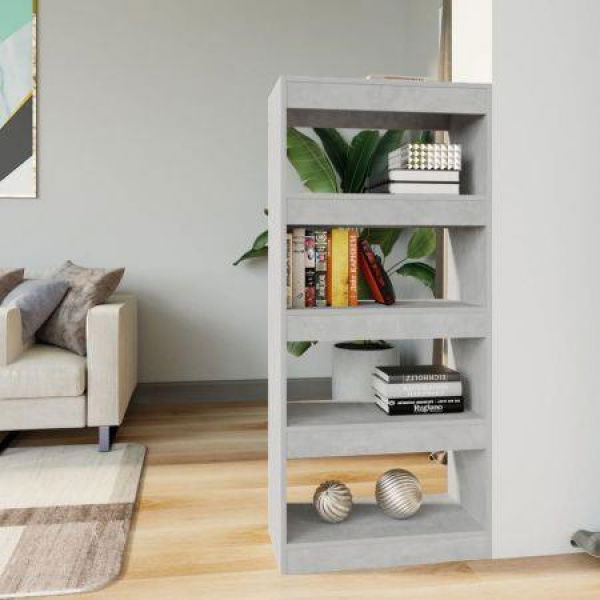 Book Cabinet/Room Divider Concrete Grey 60x30x135 Cm Engineered Wood.