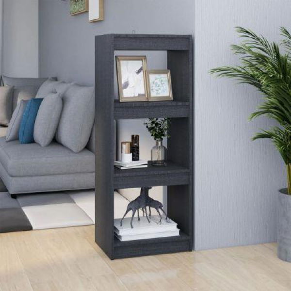 Book Cabinet/Room Divider Gray 40x30x103.5 Cm Solid Pine Wood