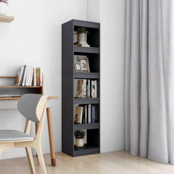 Book Cabinet/Room Divider Gray 40x30x167.5 Cm Solid Pine Wood