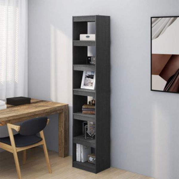 Book Cabinet/Room Divider Gray 40x30x199 Cm Solid Pine Wood