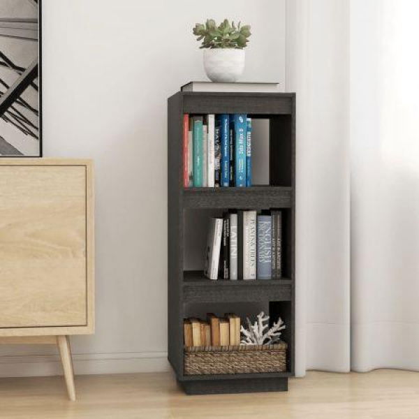 Book Cabinet/Room Divider Gray 40x35x103 Cm Solid Pine Wood