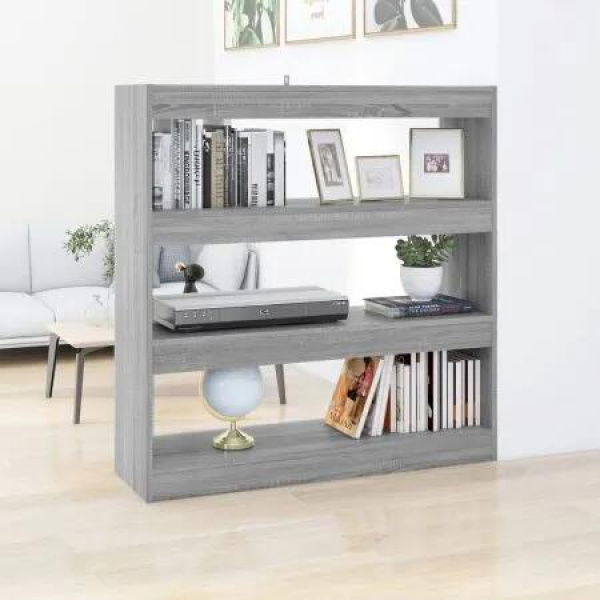 Book Cabinet/Room Divider Grey Sonoma 100x30x103 cm