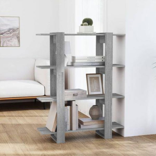 Book Cabinet/Room Divider Grey Sonoma 100x30x123.5 Cm