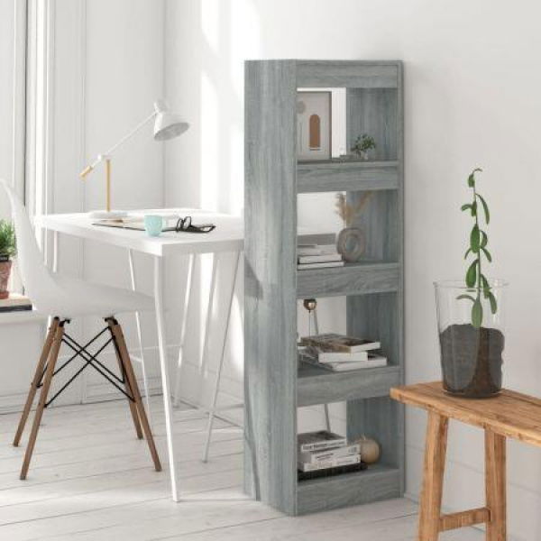 Book Cabinet/Room Divider Grey Sonoma 40x30x135 Cm