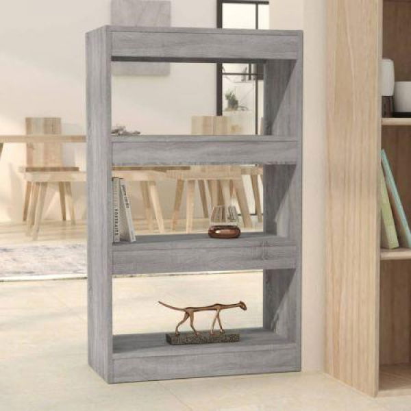 Book Cabinet/Room Divider Grey Sonoma 60x30x103 Cm Engineered Wood.