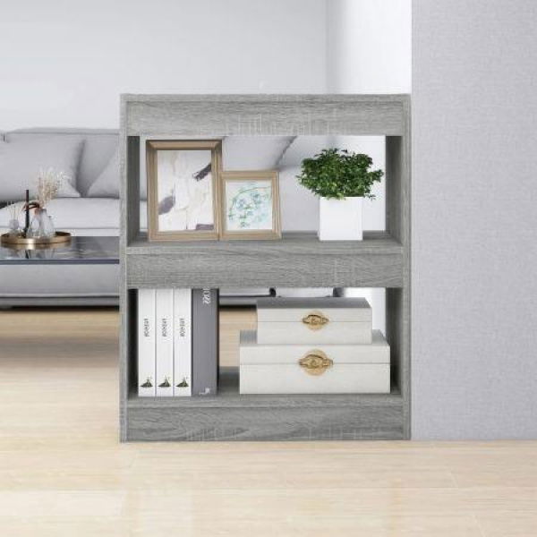 Book Cabinet/Room Divider Gray Sonoma 60x30x72 Cm