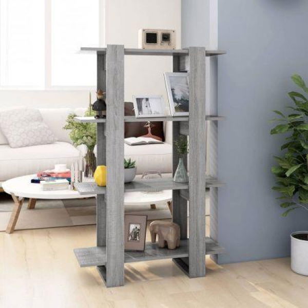 Book Cabinet/Room Divider Grey Sonoma 80x30x123.5 Cm