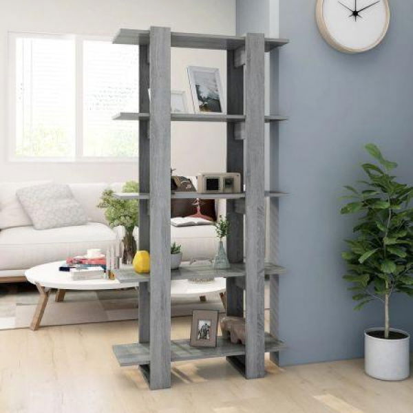 Book Cabinet/Room Divider Grey Sonoma 80x30x160 Cm Engineered Wood.