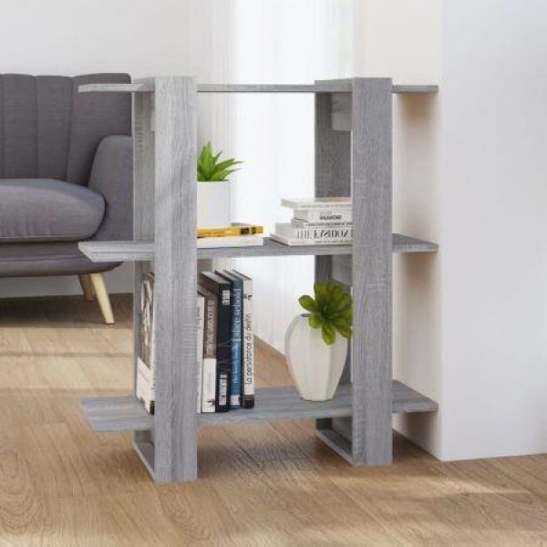 Book Cabinet/Room Divider Gray Sonoma 80x30x87 Cm