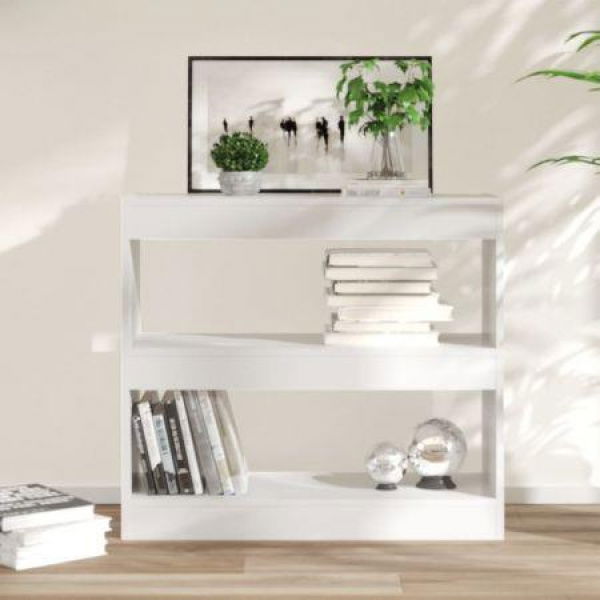 Book Cabinet/Room Divider High Gloss White 80x30x72 Cm