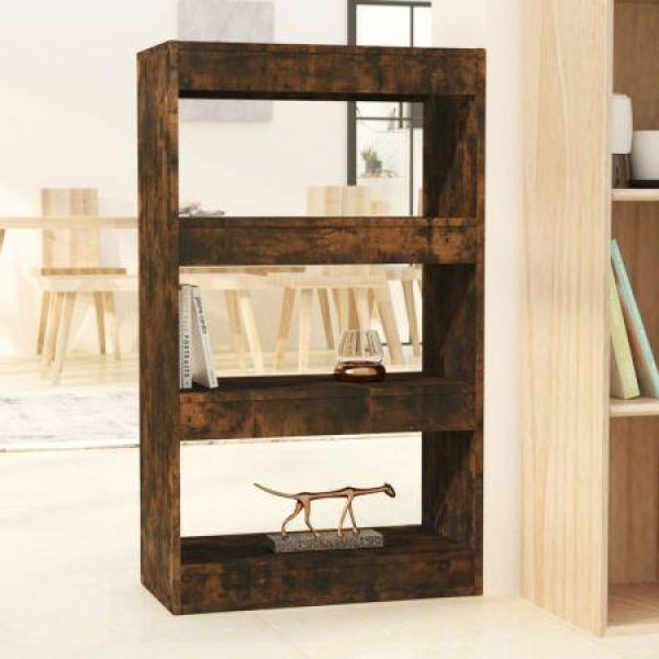 Book Cabinet/Room Divider Smoked Oak 60x30x103 Cm Engineered Wood.