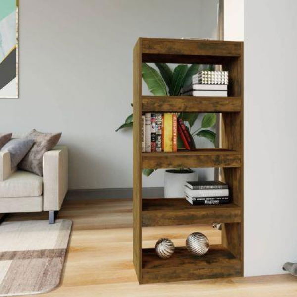 Book Cabinet/Room Divider Smoked Oak 60x30x135 Cm Engineered Wood.