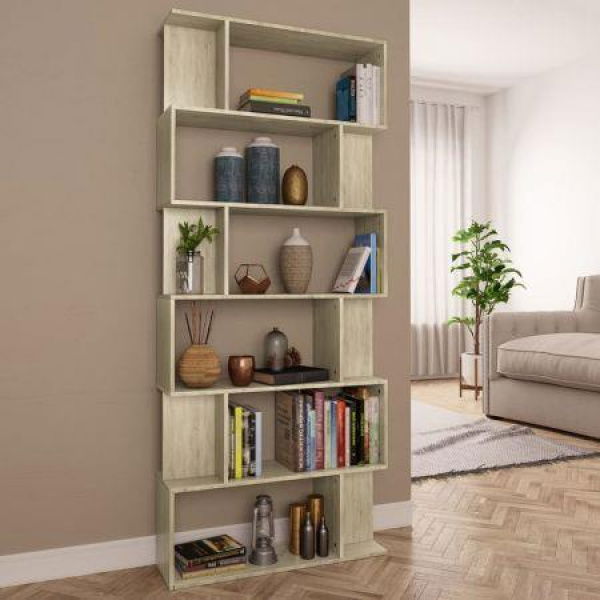 Book Cabinet/Room Divider Sonoma Oak 80x24x192 Cm Chipboard