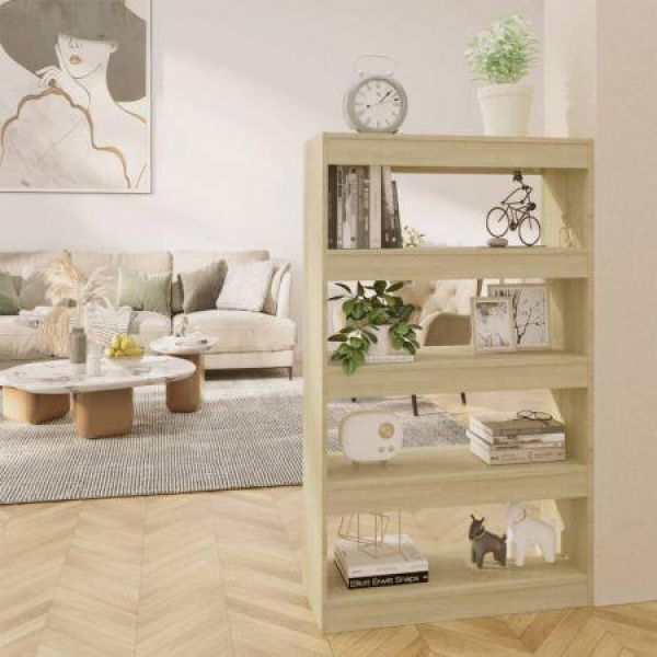 Book Cabinet/Room Divider Sonoma Oak 80x30x135 Cm Engineered Wood.