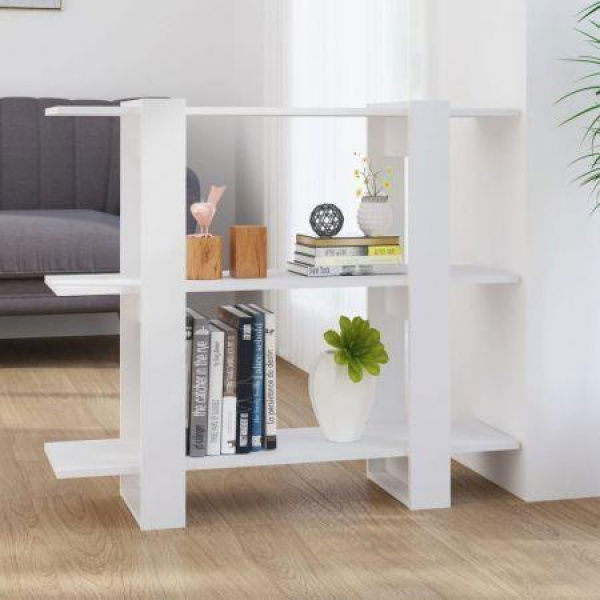 Book Cabinet/Room Divider White 100x30x87 Cm