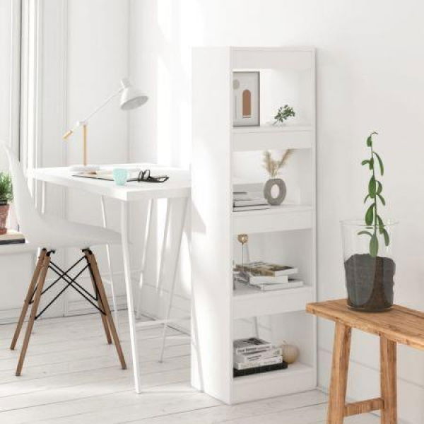 Book Cabinet/room Divider White 40x30x135 Cm.