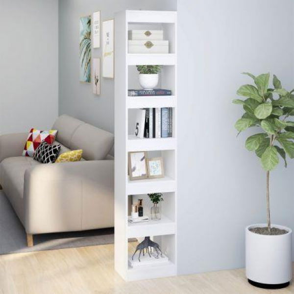 Book Cabinet/Room Divider White 40x30x198 Cm