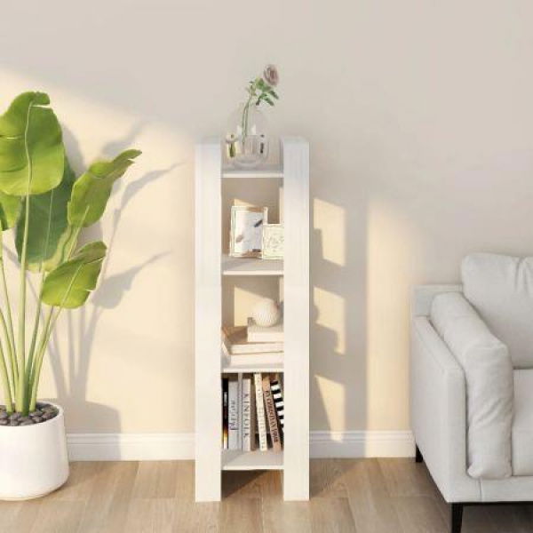 Book Cabinet/Room Divider White 41x35x125 Cm Solid Wood Pine.