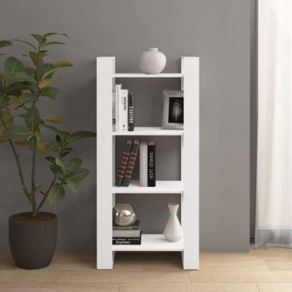 Book Cabinet/Room Divider White 60x35x125 Cm Solid Wood.