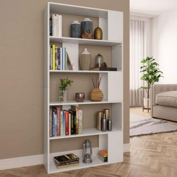 Book Cabinet/Room Divider White 80x24x159 Cm Chipboard.