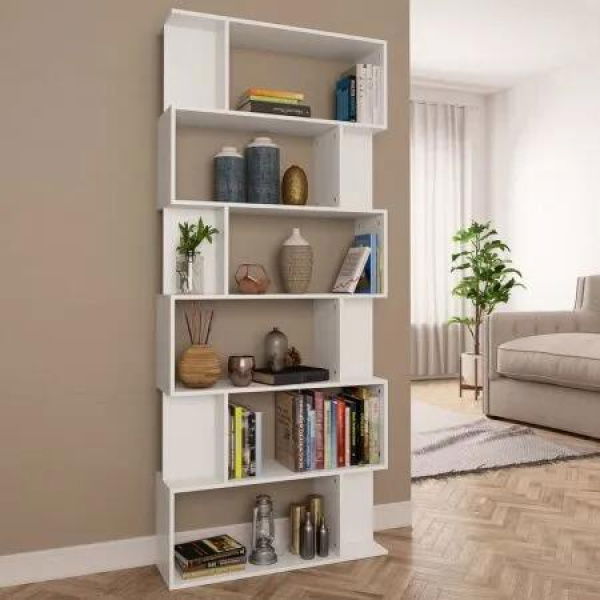 Book Cabinet/Room Divider White 80x24x192 cm Chipboard