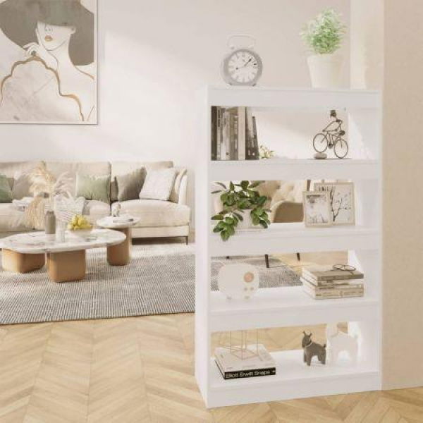 Book Cabinet/Room Divider White 80x30x135 Cm Engineered Wood.