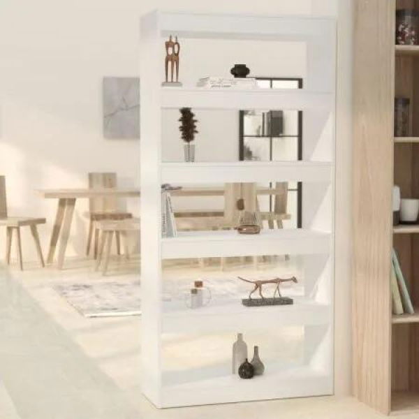 Book Cabinet/Room Divider White 80x30x166 cm Engineered Wood