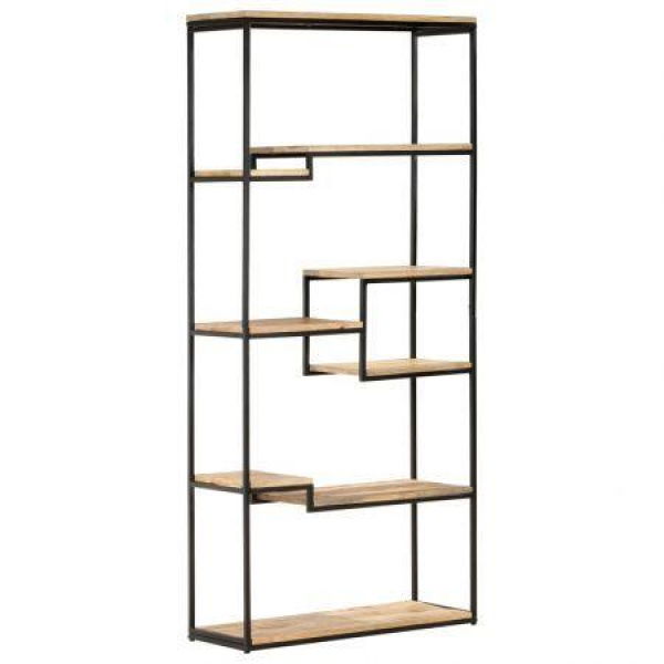 Bookcase 80x30x180 Cm Rough Mango Wood