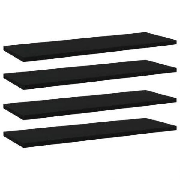 Bookshelf Boards 4 pcs Black 60x20x1.5 cm Engineered Wood