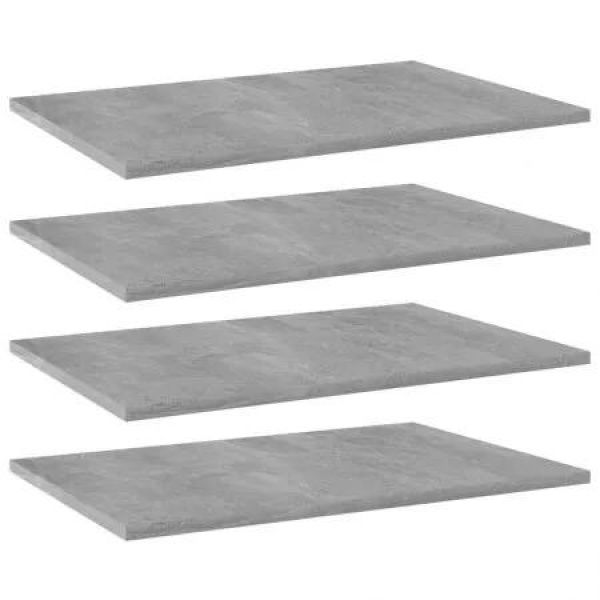 Bookshelf Boards 4 pcs Concrete Grey 60x40x1.5 cm Engineered Wood