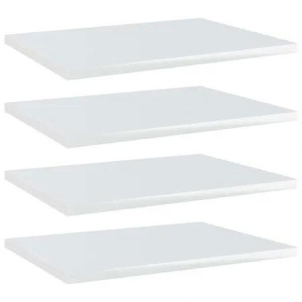 Bookshelf Boards 4 pcs High Gloss White 40x30x1.5 cm Engineered Wood