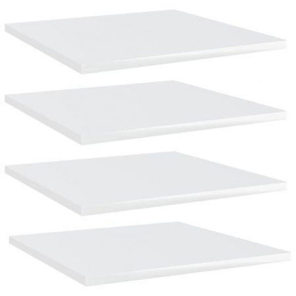 Bookshelf Boards 4 Pcs High Gloss White 40x40x1.5 Cm Engineered Wood.