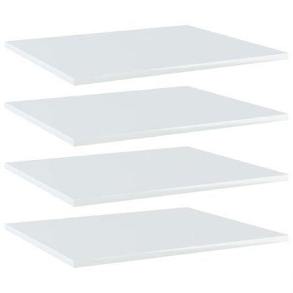 Bookshelf Boards - 4 Pcs High Gloss White 60x50x1.5 Cm Engineered Wood.