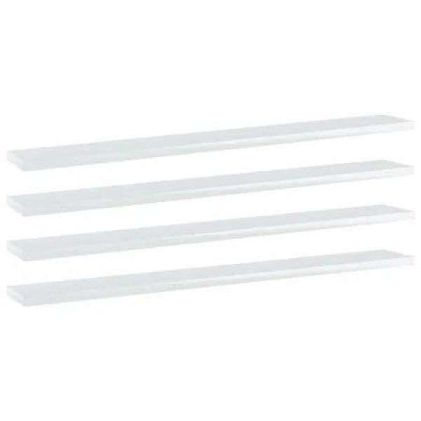 Bookshelf Boards 4 pcs High Gloss White 80x10x1.5 cm Engineered Wood