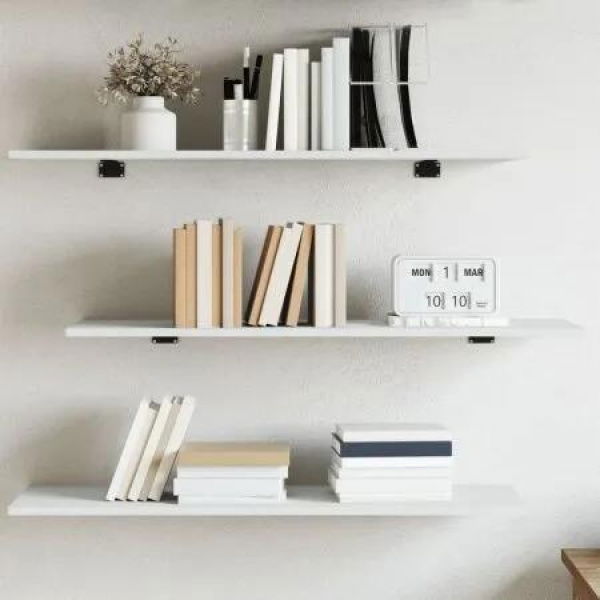 Bookshelf Boards 4 pcs White 80x30x1.5 cm Engineered Wood