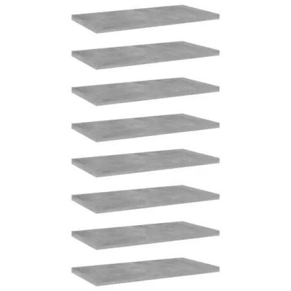 Bookshelf Boards 8 pcs Concrete Grey 40x20x1.5 cm Engineered Wood