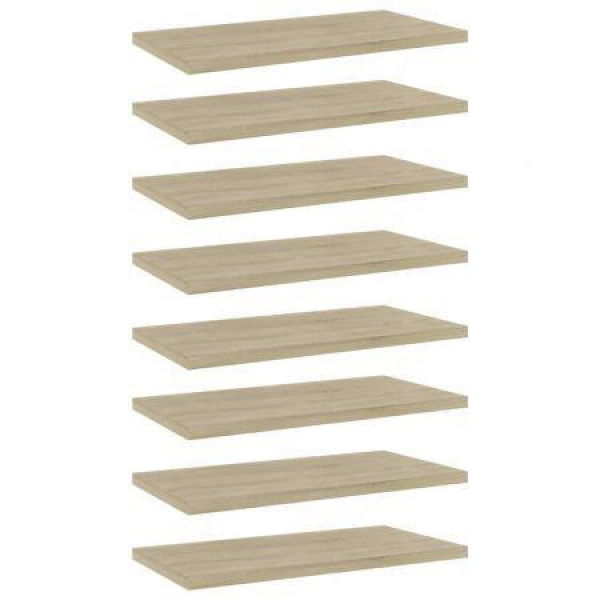 Bookshelf Boards 8 Pcs Sonoma Oak 40x20x1.5 Cm Engineered Wood.