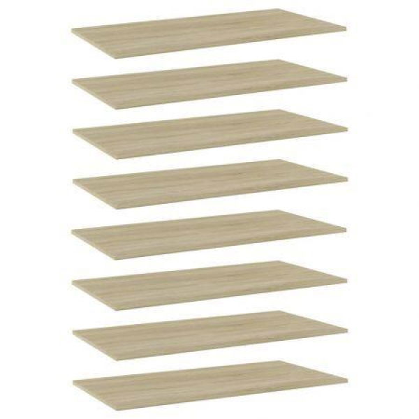 Bookshelf Boards 8 Pcs Sonoma Oak 80x20x1.5 Cm Engineered Wood.