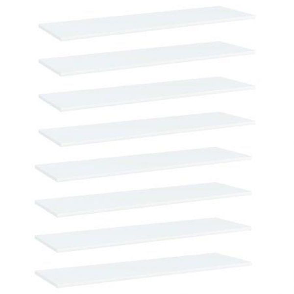 Bookshelf Boards 8 Pcs White 100x30x1.5 Cm Engineered Wood.