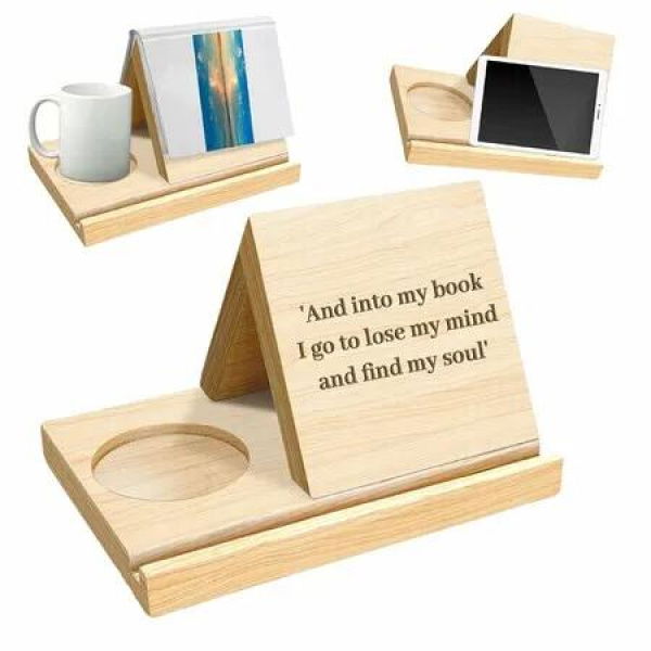 Bookshelf Personalised Wood Cup Holders Tablet Mobile Phone Study Desk Decorations Rest Organiser Home Office