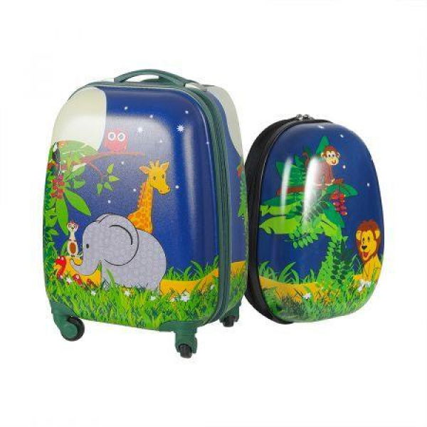 BoPeep 1613 2PCS Kids Luggage Set Travel Suitcase Child Bag Backpack Jungle