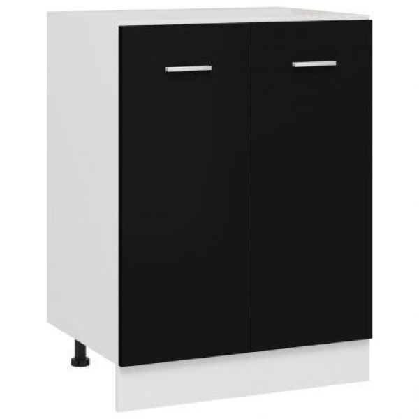Bottom Cabinet Black 60x46x81.5 Cm Chipboard.