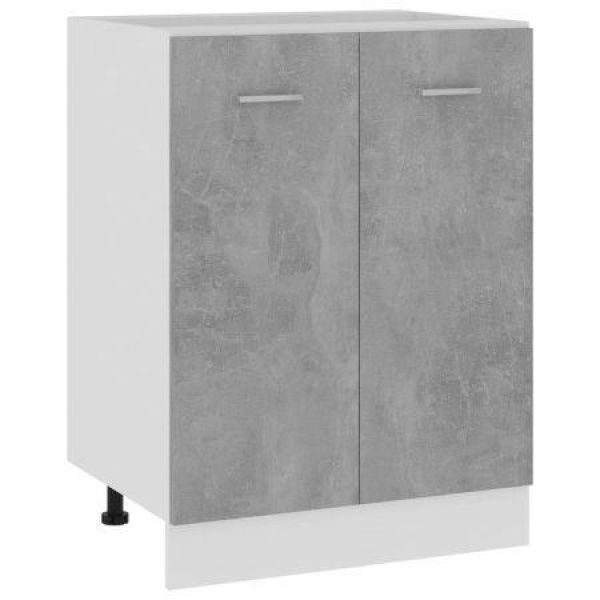 Bottom Cabinet Concrete Grey 60x46x81.5 Cm Chipboard.