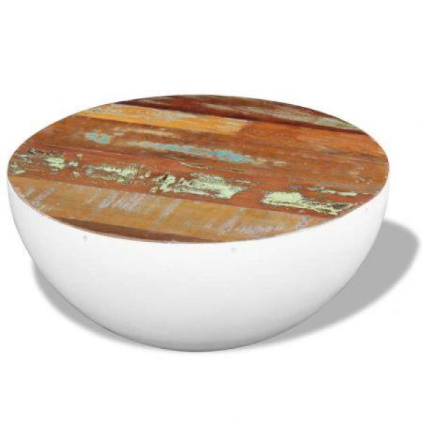 Bowl Shaped Coffee Table Solid Reclaimed Wood 60x60x30 Cm