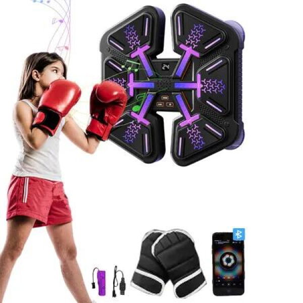 Boxing Machine Smart Music Target Workout Equipment Wall Mounted Gloves Home Office Gym Fitness Training Tool
