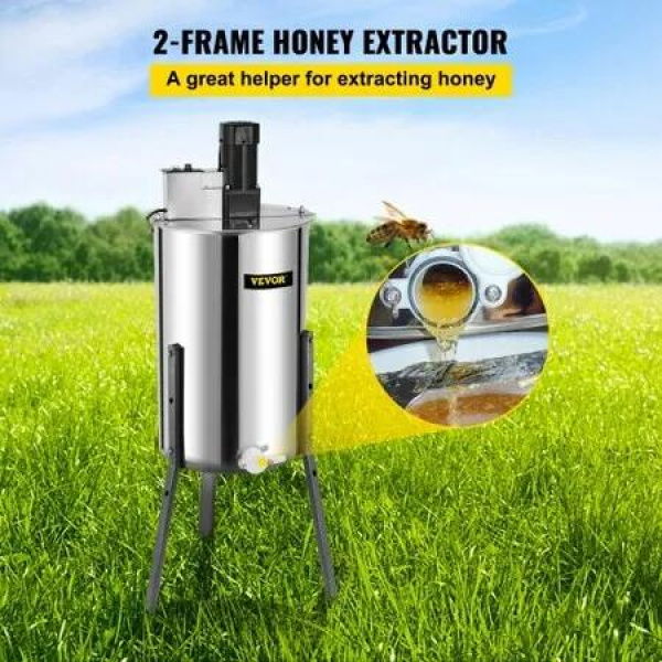 Brand New Large Two 2 Frame Stainless Steel Electric Honey Extractor