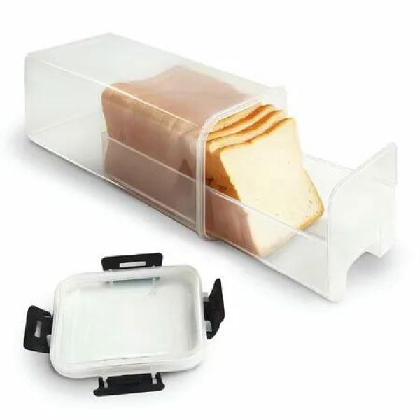 Bread Storage Container With Drawer Tray,Plastic Bread Box With Airtight Lid,Loaf Bread Keeper,Bread Holder For Homemade Bread