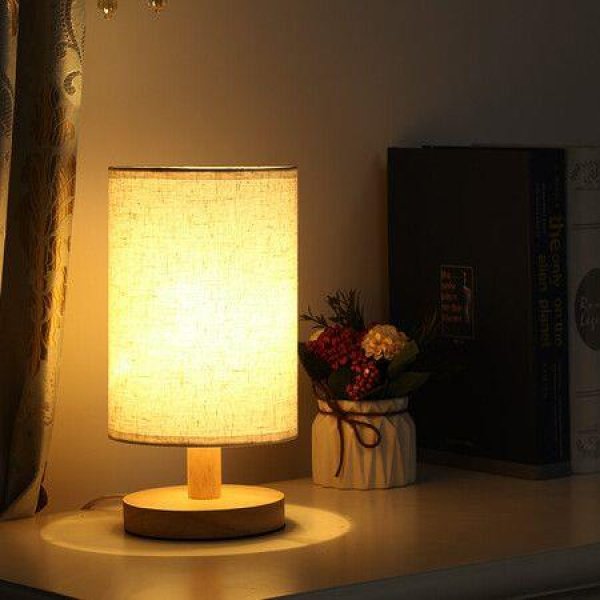 British Standard Bedside Lamp Vintage Wood Table Lamp For Bedroom Lamp Study Room