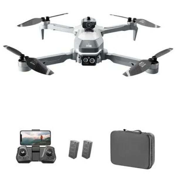Brushless Drone with 4K Camera for Men Women GPS Drone, Obstacle Avoidance RC Quadcopter Helicopter Pro MAX Dual Cameras with Storage Bag, 2 Batteries